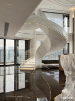 Escalier en arc rotatif en acier inoxydable personnalisé HZ, escalier moderne pour appartements, villas, hôtels