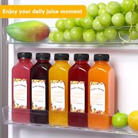 Bouteilles en plastique de 480 ml avec bouchons, réutilisables, pour jus, smoothies, lait, contenants jetables pour boissons, 16 oz