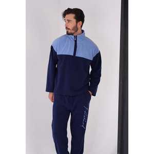 Conjunto de Pijama de Manga Larga con Hombros Descubiertos para Hombre, con Puños y Bolsillos, Cuello de Forro Polar, Ropa de Dormir para Hombre - Product Image 6