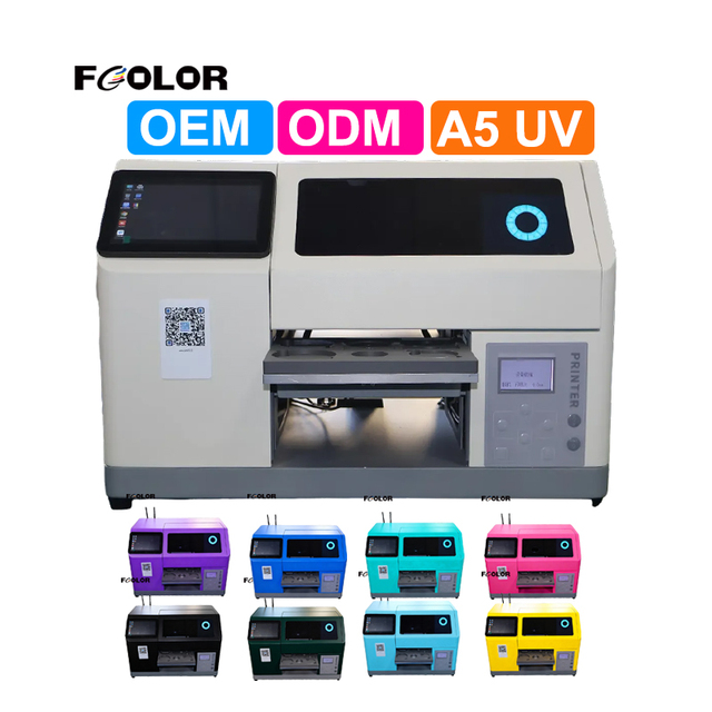 FCOLOR A5 Ai Small Portable Printer UV Ink Touch Printer with Touch Screen for Golf Ball Small Format Id Card Phone Covers Badge