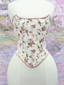 Top Corsé Floral Vintage Francés para Mujer, con Cordones, Sin Mangas, Ajustado, Corto, para Fiestas - Product Image 4