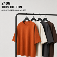 T-shirt en coton ample et confortable à manches courtes, style vintage, 240 g/m², unisexe, grande taille, idéal pour l'été – OEM/ODM