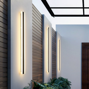 Applique murale LED extérieure étanche, design minimaliste, bande longue, pour portail de villa, cour, éclairage décoratif d'ambiance - Product Image 4