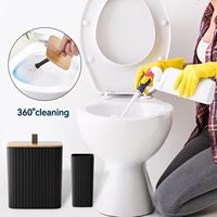 Ensemble de salle de bain noir 9 pièces comprenant un porte-brosse WC, un distributeur de savon, une poubelle décorative pour comptoir, pour la maison