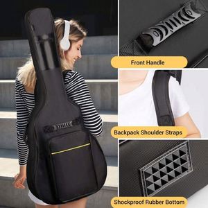 Bolsas de guitarra elegantes de fábrica BSCI, acolchadas, resistentes al agua, con correas ajustables dobles y correa para guitarra. - Product Image 6