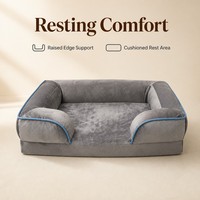 Yang Yang Haustier-Samt-Leinen-Stoff Graues Quadratisches Maßgefertigtes Großhandels-Luxus Beruhigendes Hundebett