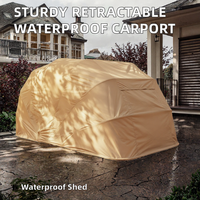 Abri de voiture pliable à toit en arche, imperméable, avec structure métallique, abri de stationnement portable pour une seule voiture, garage extérieur