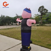 3mH Bras gonflable pour danser le vent décoratif Bras ondulé pour danser Tube gonflable BBQ Pig Air Sky Dancer pour l'extérieur