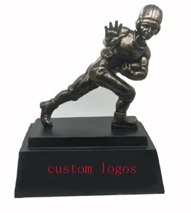 Neues großhandels-individuelles logo amerikanische nfl-trophy kunststoff harz sport college-fußball-awards 3d heisman-trophy als souvenir-geschenke