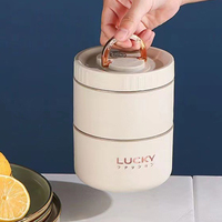 Boîte à déjeuner isotherme portable en acier inoxydable multicouche pour le petit-déjeuner au micro-ondes pour les employés de bureau