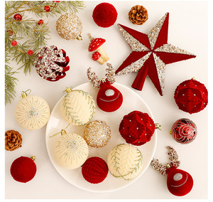 LINGKAI Decorazioni Natalizie All'Ingrosso Palline di Natale in Plastica Dipinte a Mano con Glitter Ornamenti Appesi per Albero di Natale - Product Image 4