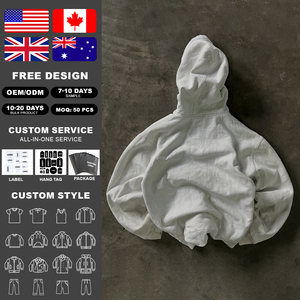 Sudadera Personalizada de Algodón Puro con Interior Afelpado, Sudadera Bordada con Cierre y Capucha para Hombre, Estilo Urbano - Product Image 2