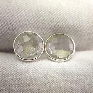 925 Sterling Silver <b>Crystal</b> Quartz <b>Studs</b> <b>Earring</b> - Product Image 3