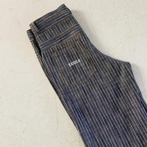 Custom Oversized Heavyweight 14 Oz Vintage Denim Baggy Jeans Men High Quality Button Denim Stripe Design Jeans <b>Pants</b> Wholesale - Product Image 3