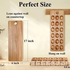 Egg <b>Storage</b> <b>Tray</b> Wooden Double Sided For Party Deli Display Multifunction Cutting Board With 18 Slots - Product Image 4