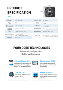 Новая материнская плата ITX H61 для процессоров Intel Core i7/i5/i3 (<span class=keywords><strong>2</strong></span>-го/3-го поколения), двухканальная <span class=keywords><strong>DDR3</strong></span>, сокет LGA1155 — высокая производительность - Product Image 5