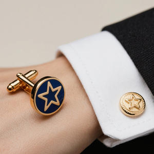 カフリンクス男性用カスタム形状ゴールドシルバー男性用 - Product Image 1