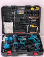 Kit combiné 18V/20V/21V d'outils électriques sans fil sans balais, comprenant perceuse au lithium, clé à chocs, meuleuse d'angle et scie à bois