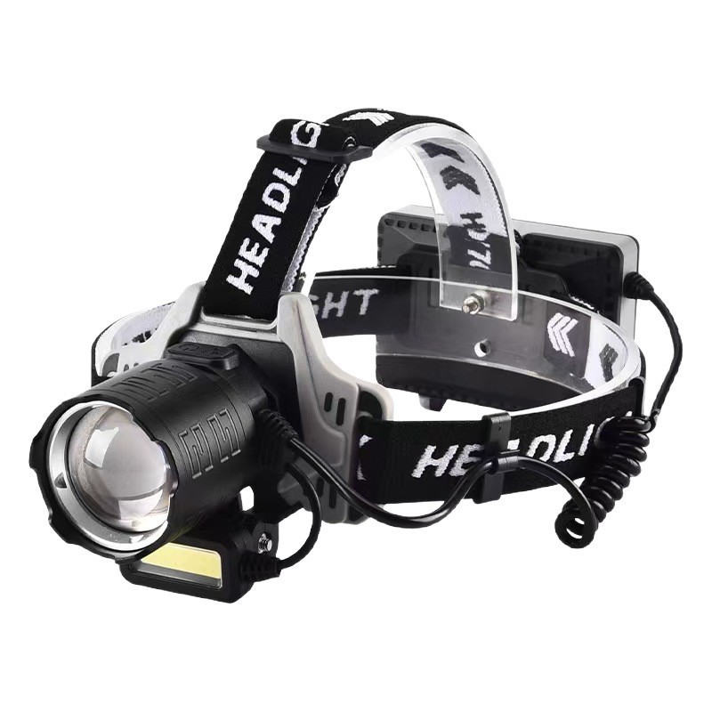Lampe frontale à capteur COB laser blanc [piles non incluses]