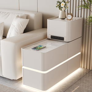 Table d'appoint intelligente et moderne en bois massif Rock Board <span class=keywords><strong>canapé</strong></span> armoire latérale cloison multifonctionnelle nouvelle petite Table basse haut de gamme - Product Image 1