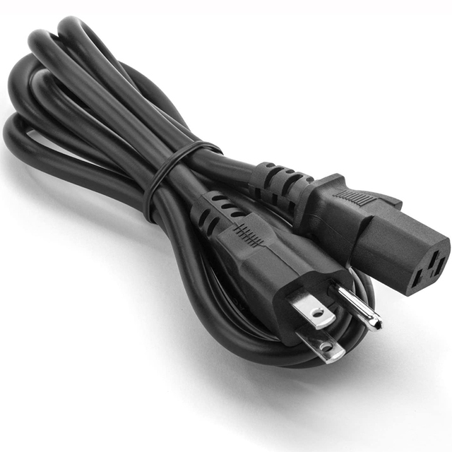 6ft NEMA 5-15P to IEC 60320C13 10A 125V 18AWG AC Power Cord SVT Cable for Computers Monitors Printers Scanners