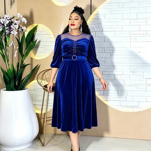 H&amp;D S9919 Casual <strong>Women</strong> African <strong>Dresses</strong> Elegant <strong>Velvet</strong> <strong>Dress</strong> <strong>Dress</strong> <strong>for</strong> Party - Product Image 3