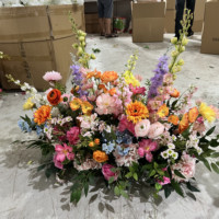 Composition florale artificielle haut de gamme PPS en soie, chemin de fleurs au sol de 70 cm pour décoration de mariage