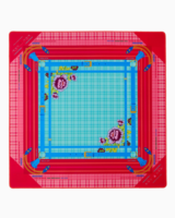 Tapis de mahjong en néoprène OEM avec règles, motif pied-de-poule rose et pivoine, tapis de table antidérapant et imperméable, vente en gros