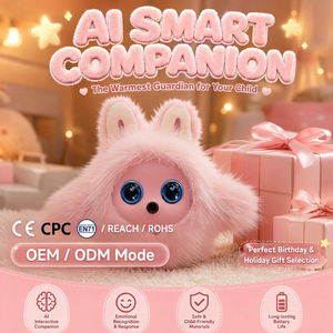 Robot compagnon interactif intelligent tendance, peluche rose avec yeux expressifs, cadeau d'anniversaire ou de vacances pour filles - Product Image 1