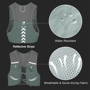 Gilet d'hydratation bleu gris léger pour course à pied, sports de plein air, résistant à l'eau, marathon, cyclisme, randonnée, sac à dos pour hommes - Product Image 2