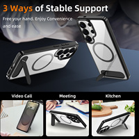 Coque de luxe transparente antichoc avec béquille et chargement magnétique sans fil pour Samsung Galaxy S26 Ultra