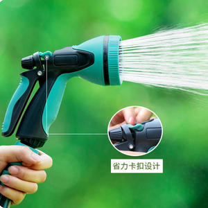 Boquilla de riego para jardín, 10 funciones, patrones de pulverización variables de plástico para lavado de coches en el hogar, estilo europeo verde - Product Image 1