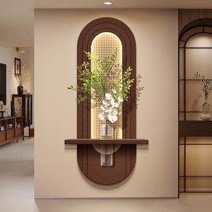 Tranh tường đá sa thạch hình oval cổ điển phong cách Trung Hoa, trang trí lối vào bằng cây thủy canh - Product Image 1