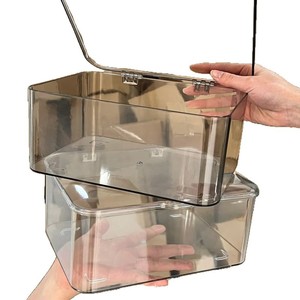 Transparent Acrylic Storage <b>Box</b> With Lid For <b>Makeup</b> And Skincare Products Desktop Organizer For Bedroom Office Dormitory - Product Image 5