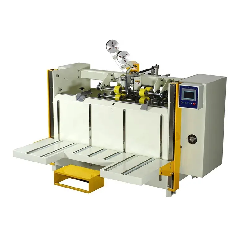 Máquina de costura de caja de cartón semiautomática de una o dos piezas, máquina de costura de caja de cartón