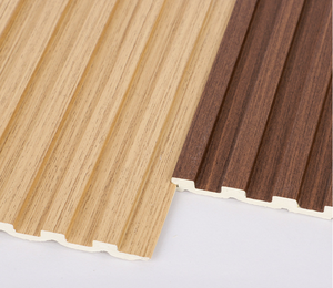 Panel de Pared Sólido WPC Directo de Fábrica, Impermeable, con Rejilla, Panel Decorativo con Grano de Madera Cóncavo y Convexo, Placa de Refuerzo Autoinstalable - Product Image 3
