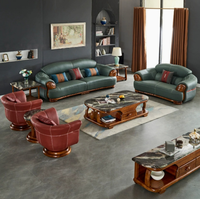 Ensemble de canapés en bois massif de haute qualité, design moderne et luxueux, couleur personnalisée, pour salon de villa.