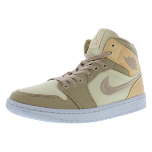 Nike รองเท้า Air Jordan 1 MID SE สำหรับผู้หญิง & oxds มัสลิน/ทะเลทราย/สีทองท้องฟ้า-100% ของแท้ - Product Image 3