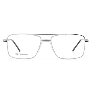 แว่นสายตาโลหะสำหรับผู้ชายผู้หญิงทุกเพศแว่นตาแฟชั่นป้องกันแสงสีฟ้าติดโลโก้ออกแบบได้ตามต้องการ