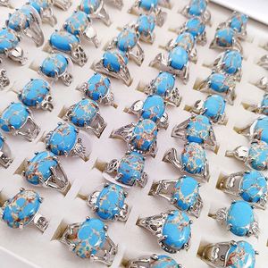 Best Seller Professional Factory Directly Multi Colors Red <b>Green</b> Blue Synthetic Turquoise Gemstone <b>Rings</b> for Men and Women - Product Image 6
