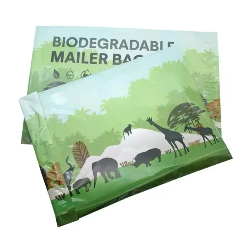 100% Biodegradable Compostable Poly Mailers Custom Print Logo Self-adhesive Courier Plastic Mailing Bags