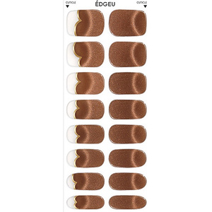 Autocollants pour ongles en forme de cœur marron, gel UV, uréthane, auto-adhésifs, style français, emballage en vrac - Product Image 1