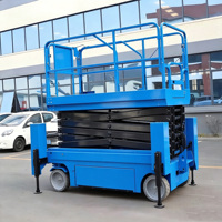 Plateforme élévatrice mobile hydraulique à ciseaux manuelle, plateforme de travail aérien mobile sur roues pour la maintenance