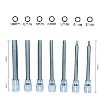 Jeu de douilles Torx extra longues de haute qualité, 7 pièces/ensemble, 3/8 pouces, T25 T30 T40 T45 T50 T55 T60, outils à main