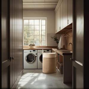 Cestino portabiancheria pieghevole in tessuto di cotone, - Product Image 3