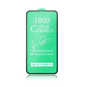 100d protecteur d'écran de téléphone portable en céramique haute définition, <span class=keywords><strong>incassable</strong></span>, ajustement complet pour <span class=keywords><strong>iphone</strong></span> 14 PRO 13 12 MINI 11 <span class=keywords><strong>XR</strong></span> pour samsung - Product Image 1