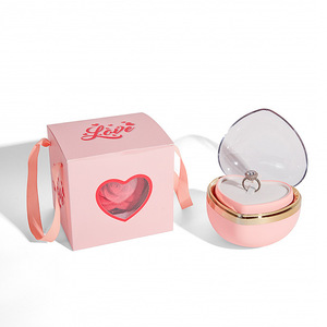 Caja de Joyería ROMANTIC KKP en Forma de Corazón, Nueva, Roja, Regalo de San Valentín, Diseño Cuadrado, Caja para Anillo de Compromiso - Product Image 4