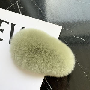 Coréen Ins réel Rex lapin pince à cheveux surdimensionné mignon peluche cheveux BB carte populaire cuir matériel <span class=keywords><strong>fourrure</strong></span> cheveux accessoire pour les fêtes - Product Image 5