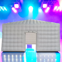 Club nocturno inflable de película portátil grande personalizado con luces fiesta inflable cubo negro tienda de club nocturno inflable