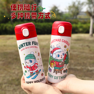Christmas Cartoon Insulated Water Bottle 304 Stainless Steel Portable Student Cup For Outdoor Use - Product Image 2